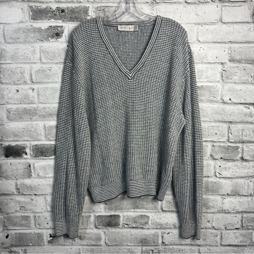 Vintage 90s Jantzen Chunky Rib Knit Oversized V-Neck Pullover Sweater - Picture 6 of 11